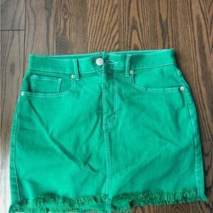 Express Vibrant Green Mini Skirt
